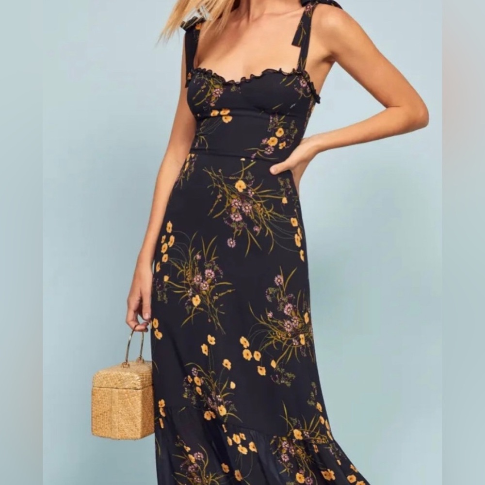 Reformation Nikita Dark Blue Navy Floral Mademoiselle 10